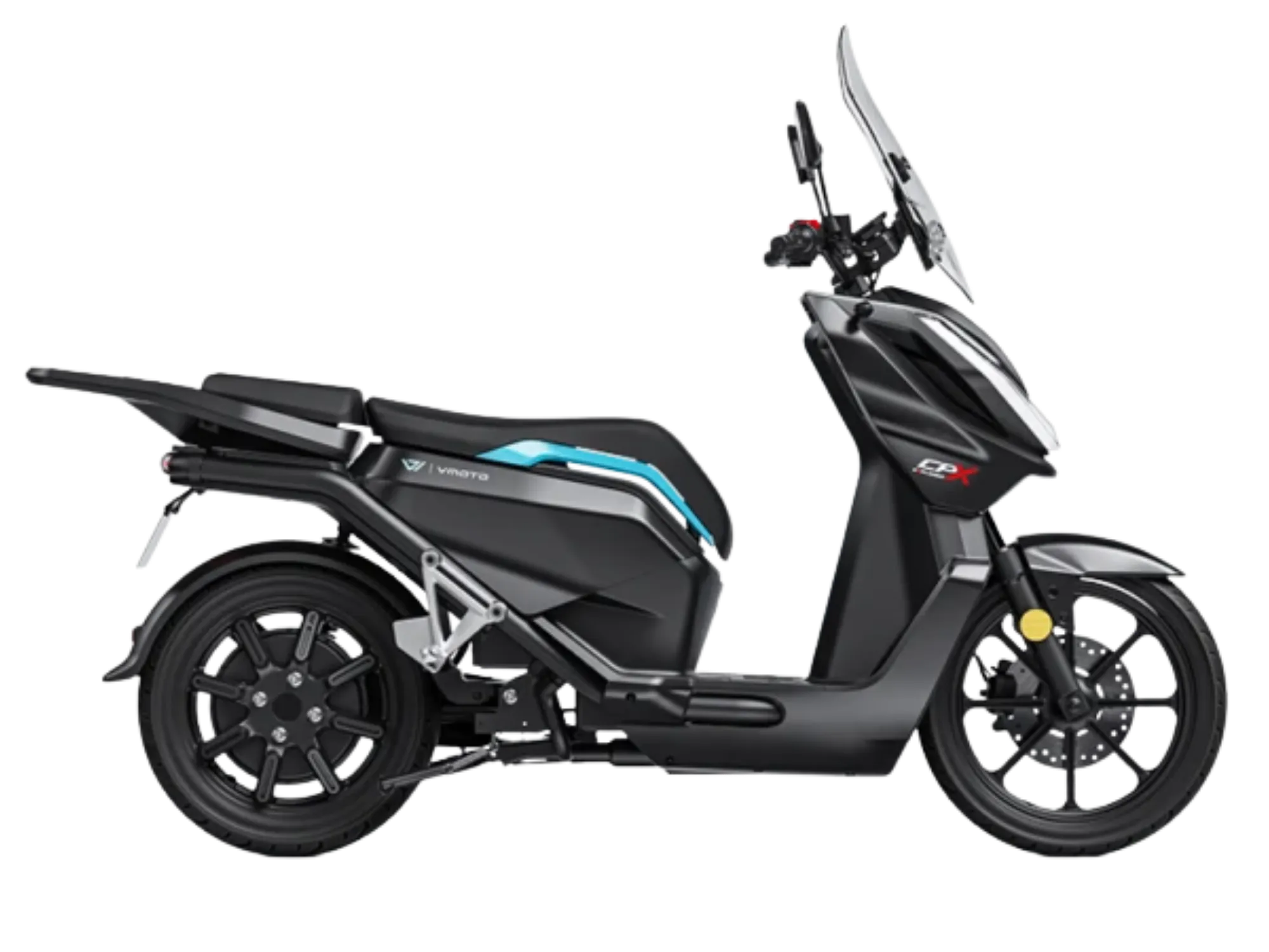 CPx Explorer – Vmoto Soco, caratterizzato da un ampio parabrezza anteriore