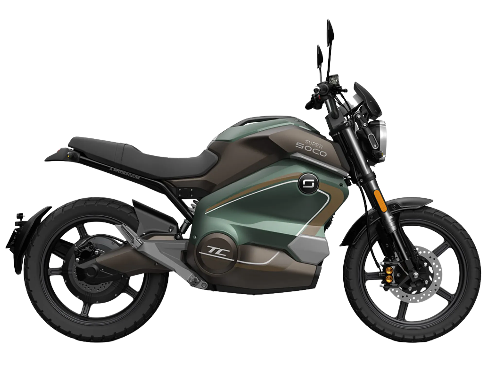 Moto elettrica TC Wanderer Vmoto Soco in colorazione Verde Vintage