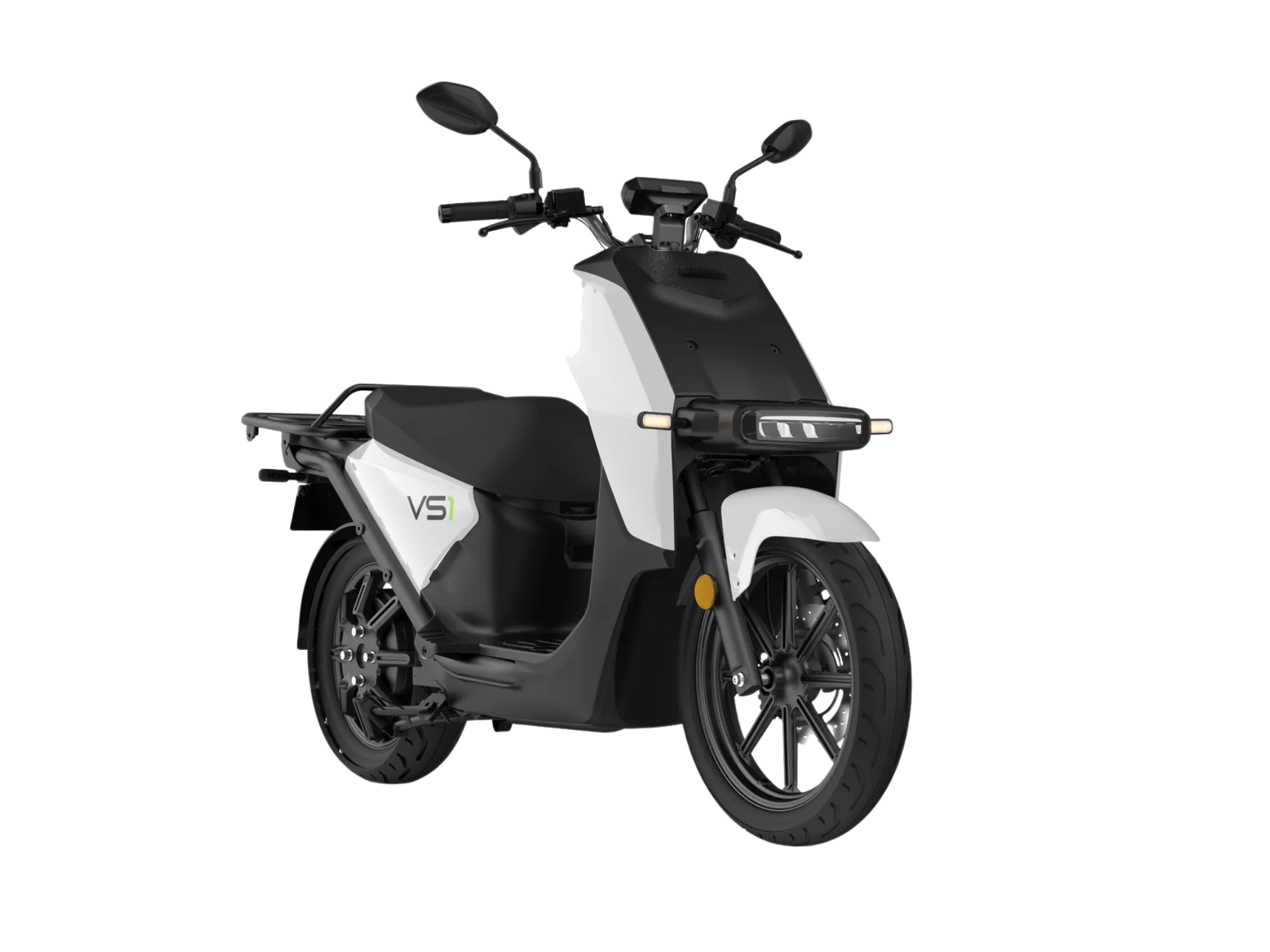 Scooter elettrico cargo VS1 Vmoto Soco, noto per la sua capacità di carico di 150 kg oltre al conducente